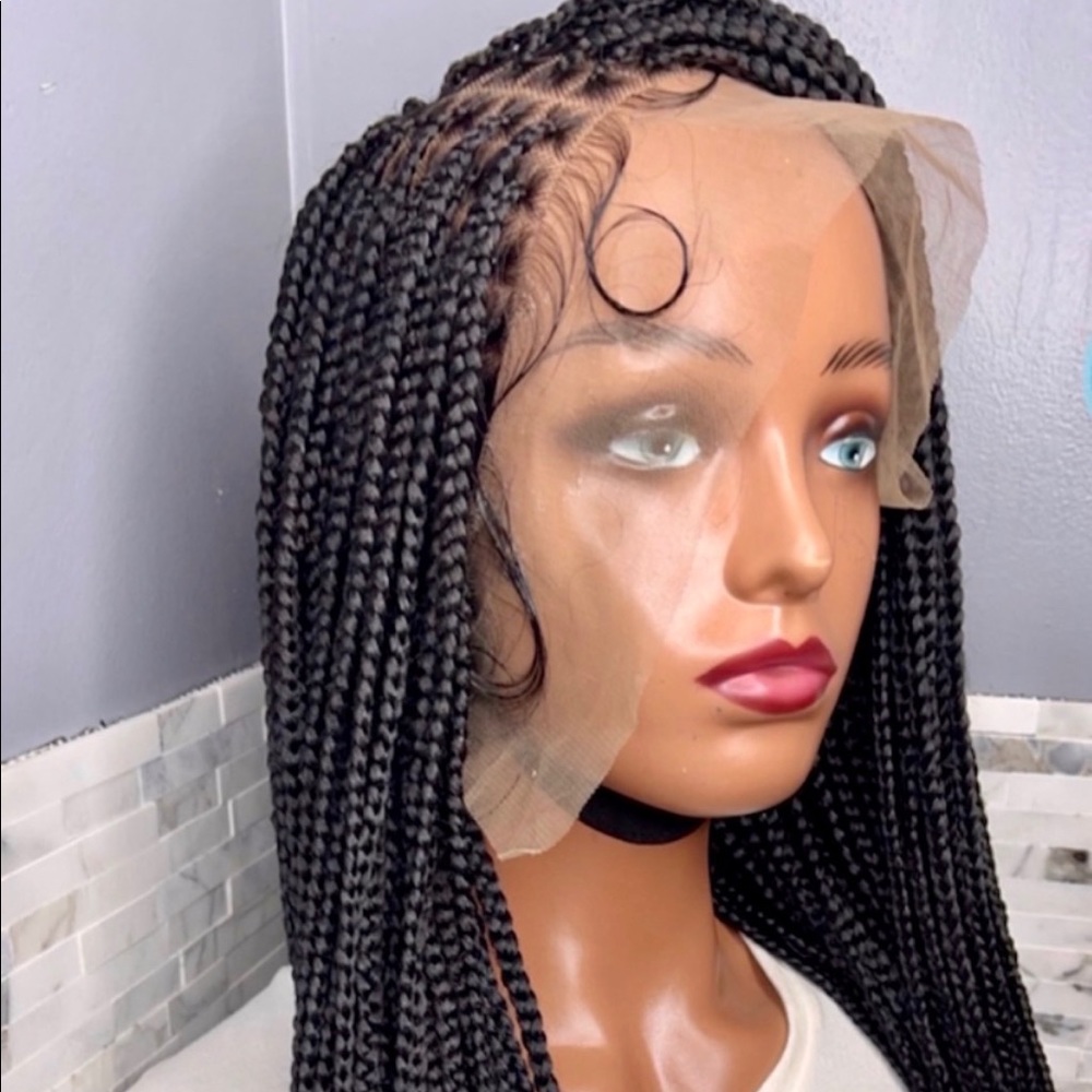 Knotless braided lace front wig